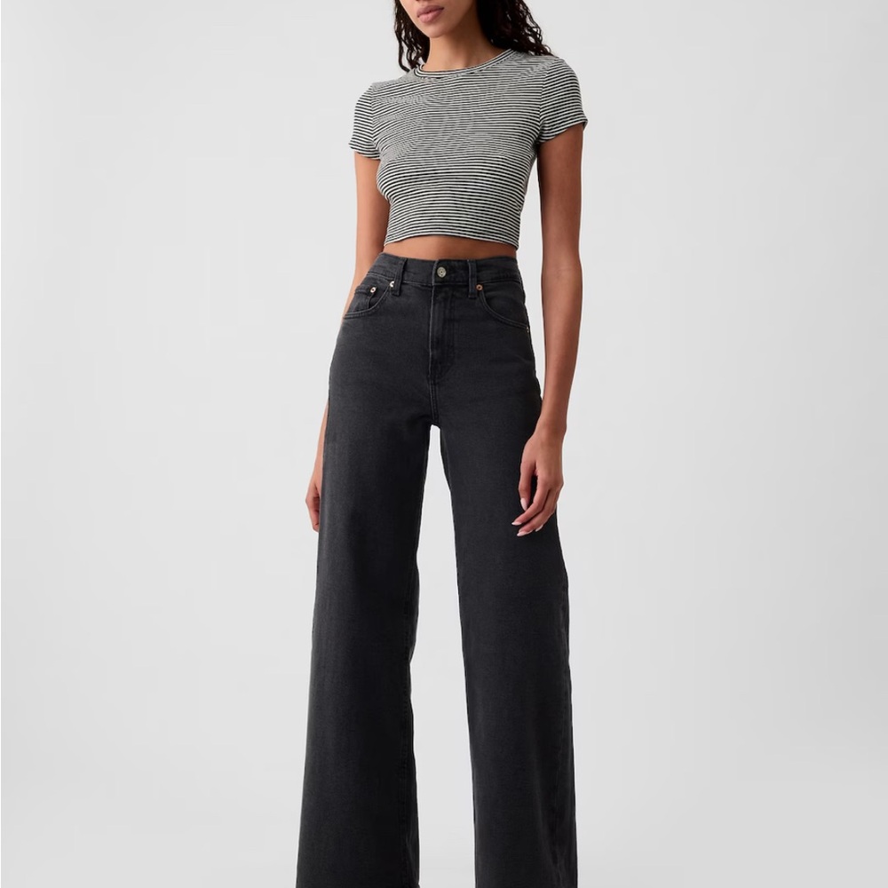 Zara Black Wide-Leg Jeans